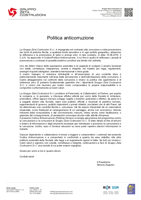 Politica anticorruzione