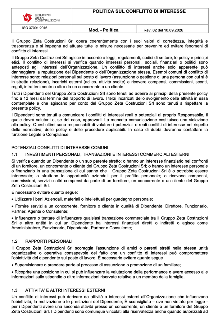 Politica conflitto d'interesse